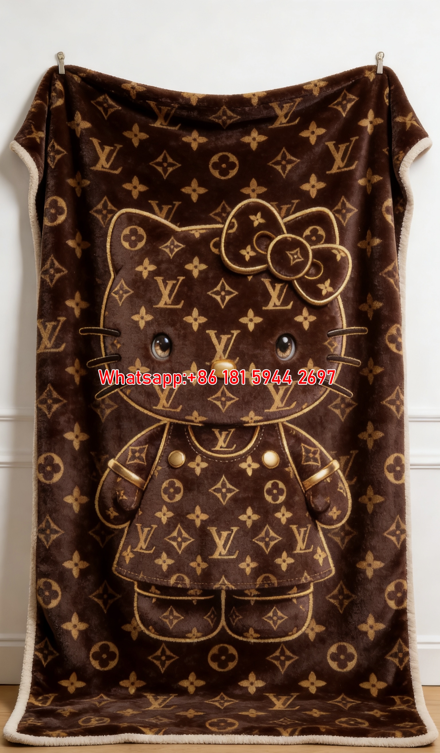 LV x Hello Kitty Luxury Blanket Monogram Hello Kitty Throw IMG_3249